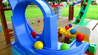 Marble run race ☆ 360 degree rotation slope  spinning bucket course [upl. by Fennell]