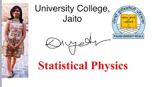 Basic Ideas of Statistical Physics1 Sp1The real conceptDr Divya Jyoti Chawla [upl. by Sibylle]