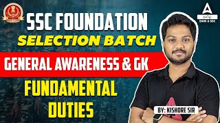 SSC Foundation Batch 2025  GK amp General Awareness  Polity Fundamental Duties  by Kishore Sir [upl. by Ahsitel]