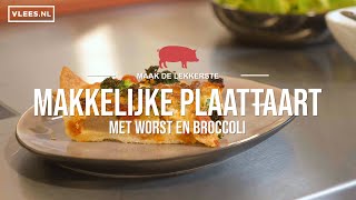 Makkelijke plaattaart met worst en broccoli [upl. by Airretnahs]