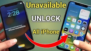 iphone unavailable lock screen 6S 7 8 X XR XS 11 11PRO 12 13 14 100 fixed [upl. by Pollerd]