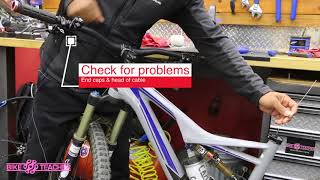 Installing dropper post derailleur cable Dont get snagged [upl. by Enomed]