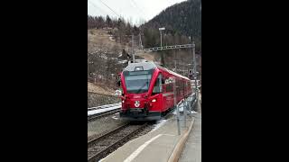 From St Moritz Rhaetian Railway at Filisur bahn trains [upl. by Urbani801]