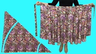 How to Make Wrap Skirt with Side Knot 💜💛💚 [upl. by Nahem]