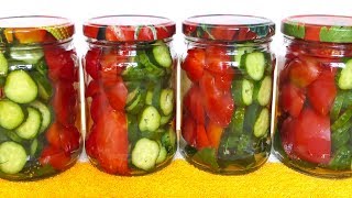 Огурцы на зиму с Помидорами ПОЛОСАТИКИ 🥒 Салат из огурцов на зиму ВКУСНЫЙ РЕЦЕПТ ЗАГОТОВКИ на зиму [upl. by Nauj]