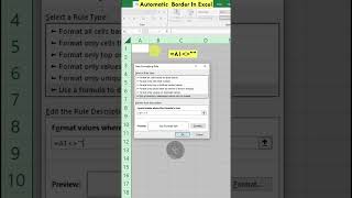 Automatic Border in Excel shorts exceltips exceltricks [upl. by Yleoj]