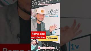 Ramp slope calculation civilguruji viralshots onlycivilengineer [upl. by Rudwik404]