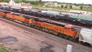 BNSF in Union Pacifics Railyard Marshalltown Iowa [upl. by Mcquade]