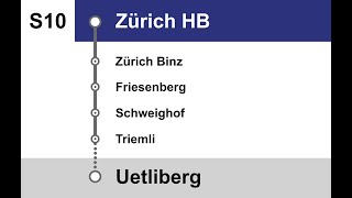 SZU Ansagen » S10 Zürich HB — Uetliberg  Bauarbeiten  SLBahnen [upl. by Nosilla499]