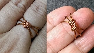 rose ring from copper wire  handmade jewelry idea 154 [upl. by Iverson]