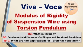 Torsional Pendulum  Modulus of Rigidity  Viva Voce [upl. by Akimrehs292]