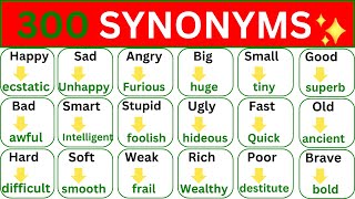 Learn 300 HELPFUL Synonym Words in English To Improve Your English Vocabulary [upl. by Einnob872]