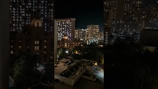 Downtown Waikiki Outrigger Hotel Balcony View of Fireworks [upl. by Catlee]