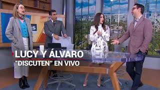 quotCree que se manda sóloquot así fue el pleito entre Lucy Bravo y Álvaro López en pleno noticiero [upl. by Anined771]