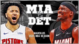 Miami Heat vs Detroit Pistons Full Game Highlights  Mar 5  2024 NBA Season [upl. by Wolfie]