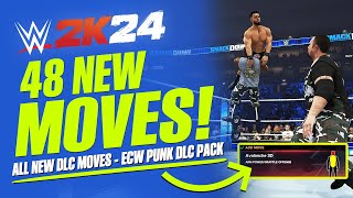 WWE 2K24 Almost 50 New Moves Added All New DLC Moves ECW Punk DLC Pack [upl. by Leitman]