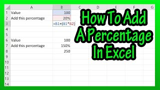 How To Add A Percentage Percent To A Number In Excel Spreadsheet Explained [upl. by Attelliw]