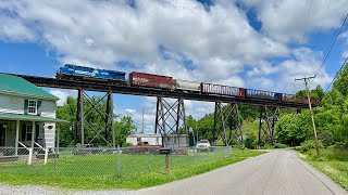 NS Conrail Heritage unit 8098 DPU on 12Z [upl. by Rajewski]