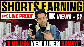 LIVE PROOF Shorts video ki earning Short video viral tips and tricks shivammalik shortvideoviral [upl. by Nivak633]