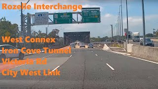 【Sydney Drive】Rozelle Interchange West Connex Iron Cove Tunnel Victoria Rd City West Link Guide [upl. by Novihs]