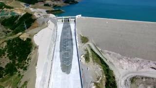 Opening of the spillway gate  Banja Dam [upl. by Sewellyn]