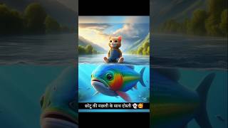 छोटू और मछली की दोस्ती। Little cat aicat story cute cat aiart [upl. by Eyahs435]