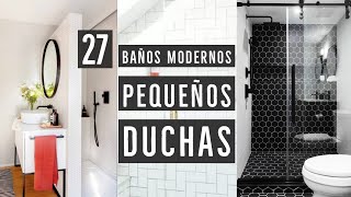 27 BAÑOS PEQUEÑOS MODERNOS CON DUCHA 2022  DISEÑOS DE DUCHAS MODERNAS Y AZULEJOS TENDENCIAS E IDEAS [upl. by Adyht]