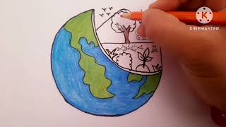 How to Draw World 🌎 Environment Day Poster  World 🌎 Environment Day Drawing and Colouring [upl. by Teirtza]