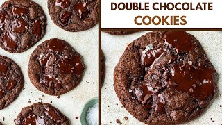 EPIC DOUBLE CHOCOLATE CHUNK COOKIES  WITH EGGLESS OPTION  SUBWAY STYLE CHEWY CHOCOLATE COOKIES [upl. by Tawsha]