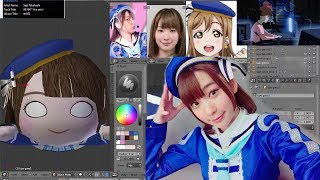 Kanako Takatsuki NESOBERI Plush Doll Making PAPERCRAFT Blender 3D 高槻 かなこ LOVE LIVE SUNSHINE [upl. by Annotahs]