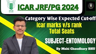 ICAR PG JRF 2024 EXPECTED CUT OFF ENTOMOLOGY ICAR Marks VS RANK [upl. by Rodge581]