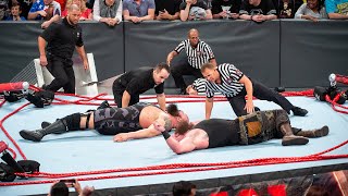 Braun Strowman and Big Show destroy the ring Raw April 17 2017 [upl. by Imotih]