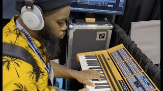 Lawrence Farmer  the Black Surfer  plays the Nonlinear Labs C15 at NAMM 2023 [upl. by Yram350]