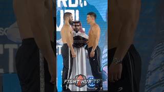 Artur Beterbiev vs Dmitry Bivol weigh in is INTENSE [upl. by Anibor60]