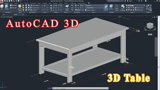 AutoCAD 3D How to draw Table AutoCAD tutorial 3D Modeling Autodesk Sketches [upl. by Sandro302]