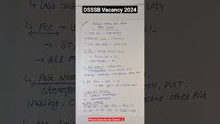 DSSSB Vacancy 2024  Complete Information  DSSSB 2024 Notification dsssb dsssbvacancy2024 shorts [upl. by Marentic]