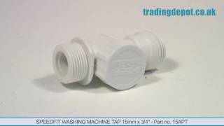 TRADING DEPOT Speedfit Washing Machine Tap 15mm x 34quot  Part no 15APT [upl. by Aholah]