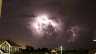 Incredibly bright Lightning in Cumulonimbus Overnight View East of Maryville MO 7292023 [upl. by Inoy]