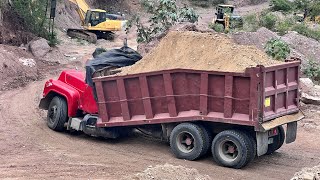 Pozzolan Mining  Overload Trucks Leaving the Quarry E8S2 [upl. by Atinaw]