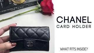 CHANEL CARD HOLDER  What fits inside [upl. by Aynotahs725]