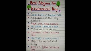 slogans on World environment day  world environment day slogan  5 June world environment day [upl. by Taam872]