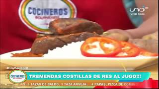 COSTILLAS DE RES AL JUGO  Cocinero Alexander Ayala [upl. by Annoyik]