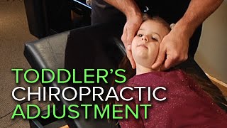 A Chiropractic Neck and Spinal Adjustment On A FourYearOld Patient  Flexwell [upl. by Aicirtap610]