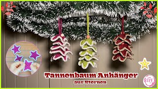 Tannenbaum Anhänger aus Sternen  Schritt für Schritt  Stern häkeln  Anfängergeeignet  XMas  DIY [upl. by Eeralav]