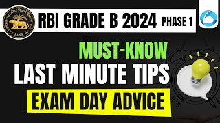 RBI Grade B 2024 Phase 1 Last Minute Tips  RBI Grade B 2024 notification  Lakshmi Maam [upl. by Oniskey]