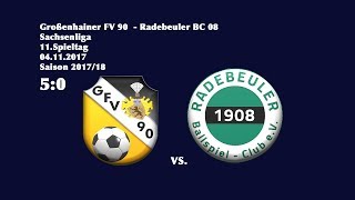 11Spieltag  Sachsenliga  201718  Großenhainer FV 90  Radebeuler BC 08 50 [upl. by Ecniuq]