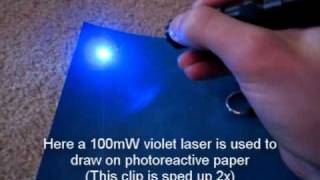 HighPowered Laser Draws on PhotoSensitive Paper [upl. by Anale]