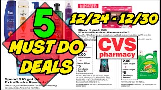 5 MUST DO CVS DEALS 1224  1230  BONUS DEALS [upl. by Ybsorc739]