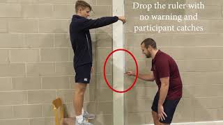 GCSE PE  Components of Fitness Testing  Reaction Time  Ruler Drop Test Scarborough College [upl. by Fidele]