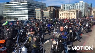 The Hells Angels lead thousands of bikers through London Streets  Harley Davidson Chopper Bikes [upl. by Arretahs532]